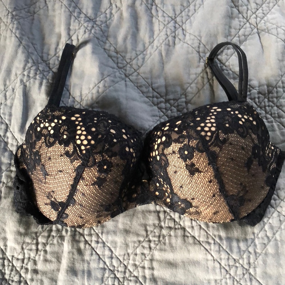 Nude and Black Lacy VS Bra